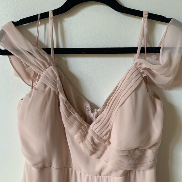 Birdy Grey Spence Convertible Dress Chiffon Pale Blush Medium - Picture 2 of 7